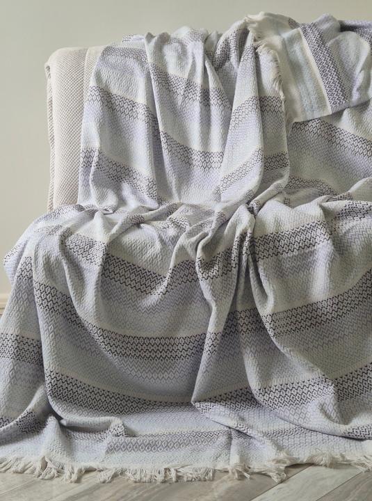 Плед котоновий C&Z BOHO (Фіолетовий, 200х230)