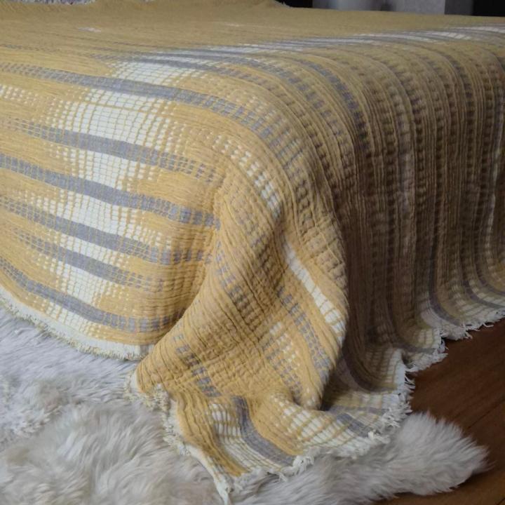 Покривало муслінове NIL Home (Гірчичний, 200х220)