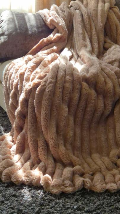 Плед - покривало Королівська смужка (Бежевий, 200х230)