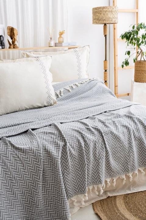 Плед-Покривало Zig-Zag (Сірий, 200х230)