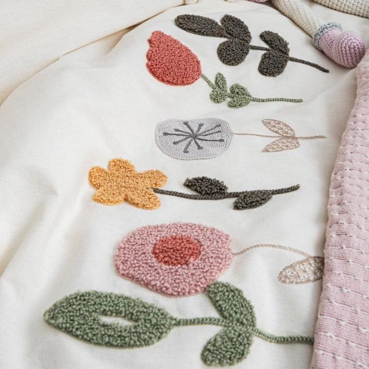 Постіль в дитяче ліжечко з пледом Saheser (Flower Garden рожевий, 100х150)