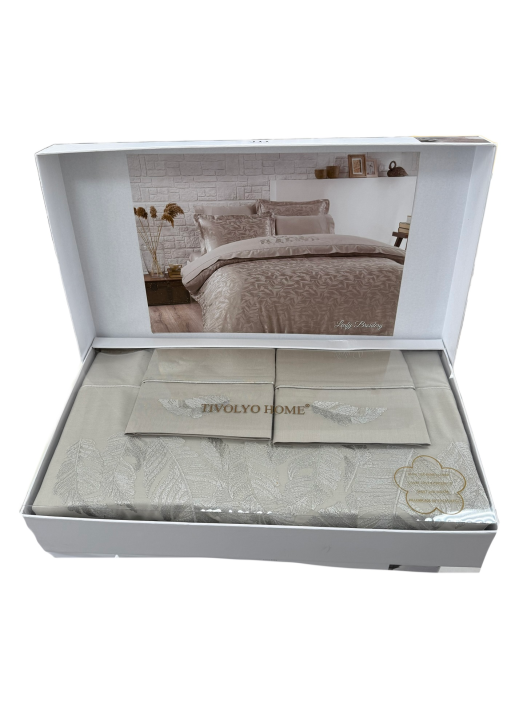 Постільна білизна з вишивкою Tivolyo Home (Leafy Broidery, 200х220)