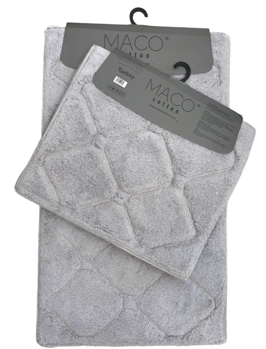Килимки для ванни Maco Cotton ромби (Сірий, 60х100 / 50х60)
