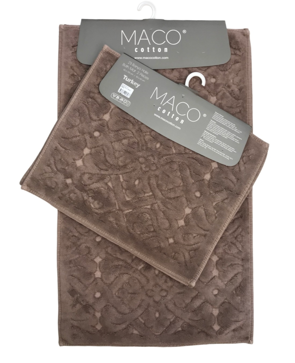 Килимки для ванни Maco Cotton (Luna коричневий, 100х60-1шт 50х60-1шт)
