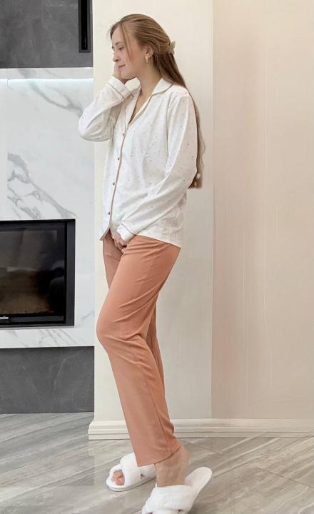 Піжама жіноча бавовняна Espuar (Кремовий)