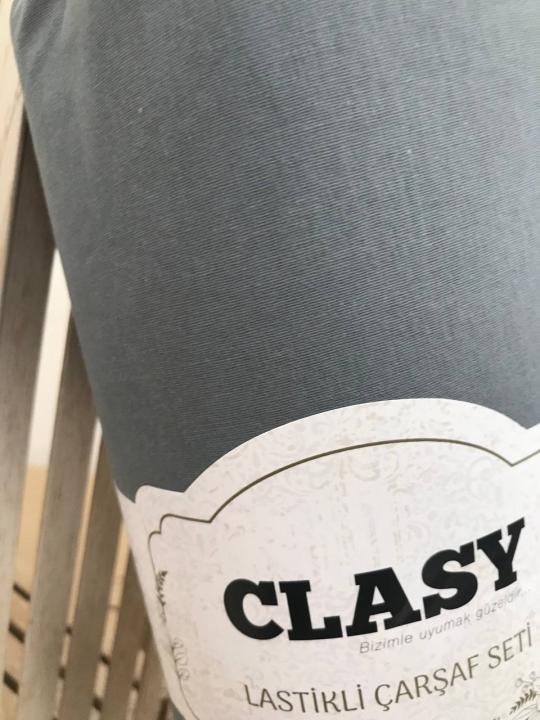 Простирадло на резинці з наволочками Clasy ранфорс (Сірий)