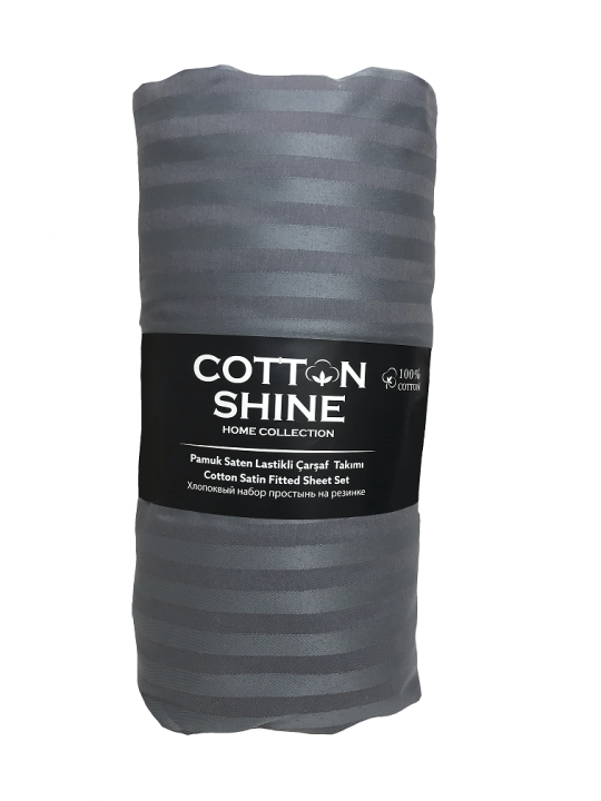 Простирадло на гумці Cotton Shine (Антрацит, 160х200)