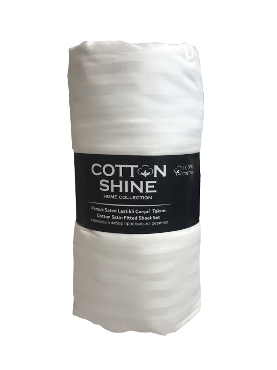 Простирадло на гумці Cotton Shine (Білий, 160х200)