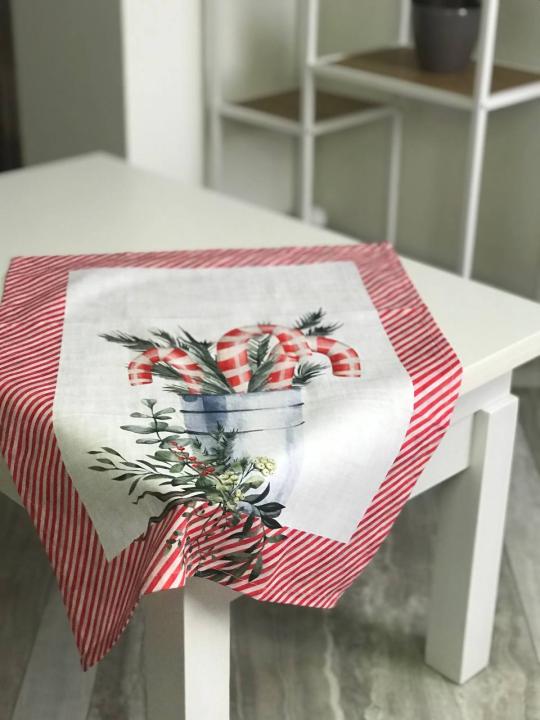 Скатертина Різдвяна, бавовна (Беж 02 Цукерка Серветка, 50х70)