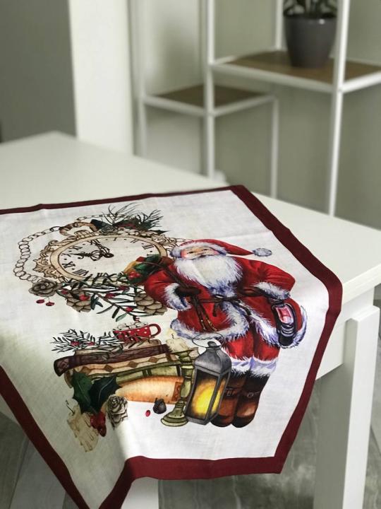 Скатертина Різдвяна, бавовна (Беж 04 Миколай Серветка, 50х70)