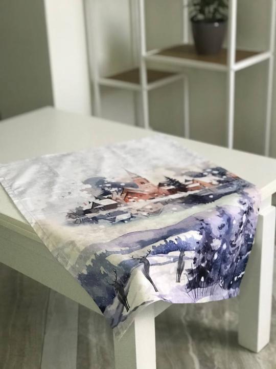 Скатертина Різдвяна, бавовна ("Зима" серветка, 50х70)