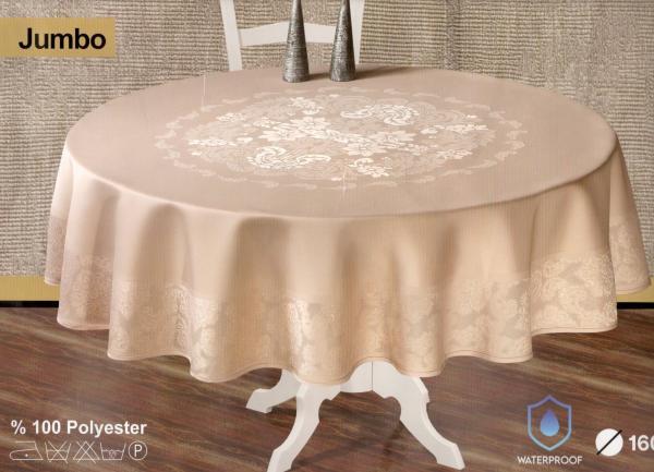 Скатертина Jumbo водовідштовхуюча коло (Бежевий, d-160)