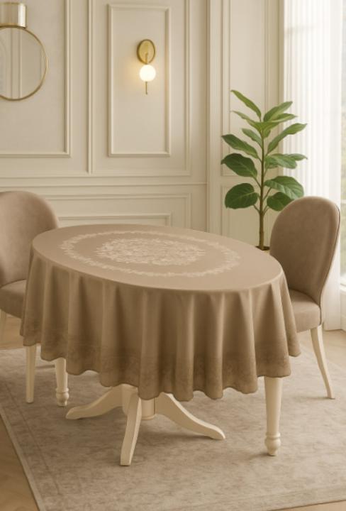 Скатертина тефлонова овальна водовідштовхувальна Jumbo (Бежевий)