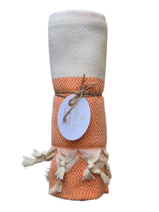 Пляжний рушник Караджан пештемаль (Оранжевий, 100х180)