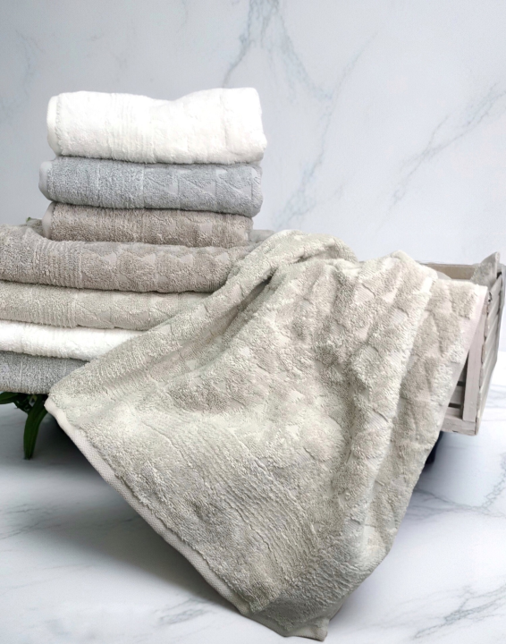 Рушник бавовняний, махровий Karacan Tokyo (Бежевий)