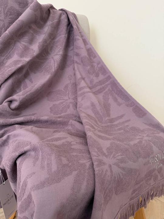 Пляжний рушник бавовняний Maison D'or Hawaii (Лавандовий, 85х150)