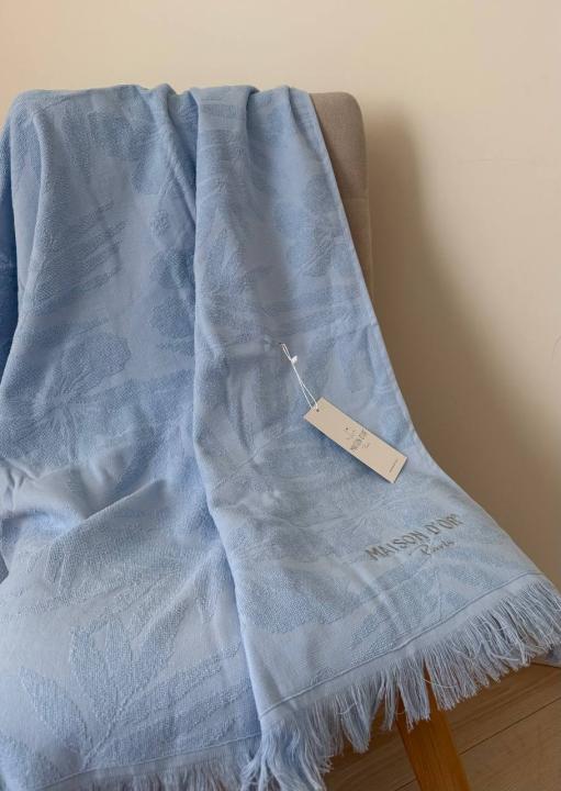 Пляжний рушник бавовняний Maison D'or Hawaii (Блакитний, 85х150)