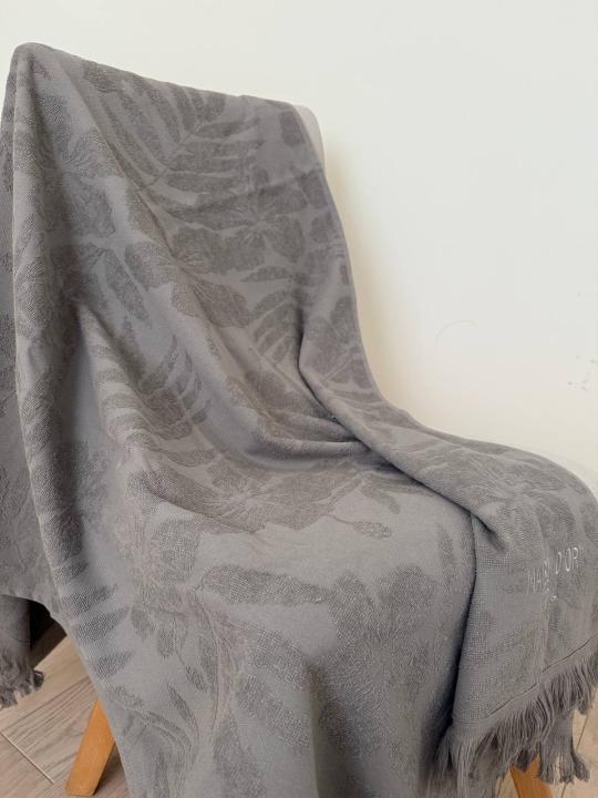 Пляжний рушник бавовняний Maison D'or Hawaii (Світло сірий, 85х150)