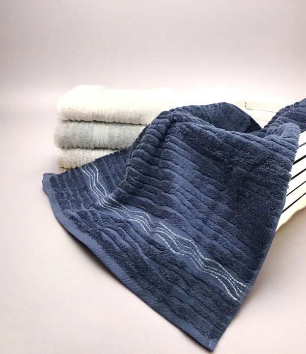 Рушник бавовняний, махровий Karacan Arwen (Синій)