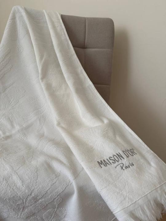 Пляжний рушник бавовняний Maison D'or Hawaii (Кремовий, 85х150)