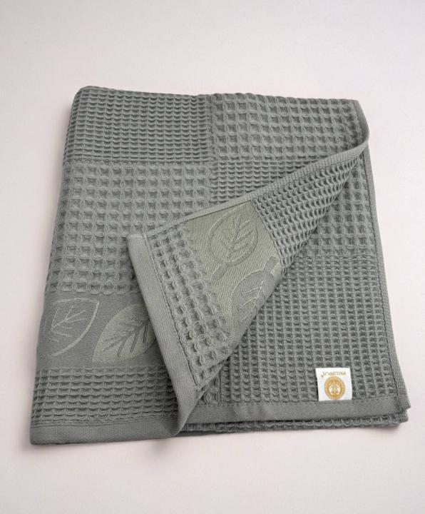 Вафельний рушник Philippus листочок (Темно сірий)
