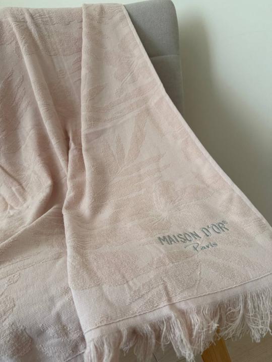 Пляжний рушник бавовняний Maison D'or Hawaii (Пудра, 85х150)