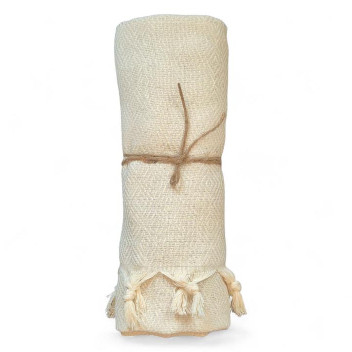 Пляжний рушник пештемаль (Кремовий, 100х180)