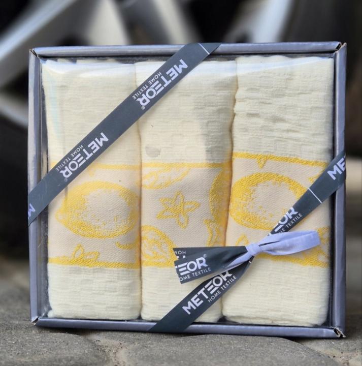 Набір кухонних рушників METEOR для кухні 3 шт (Лимони Жовтий, 40х60)