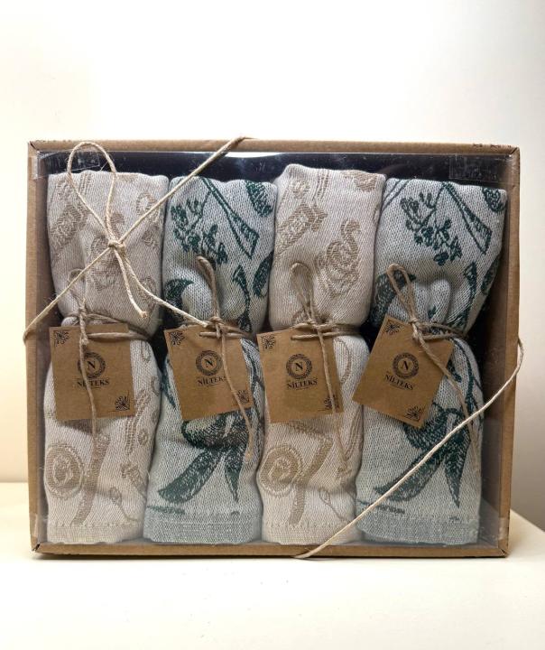 Набір кухонних рушників Nilteks з жакардовим малюнком (Зелений, 40х60)