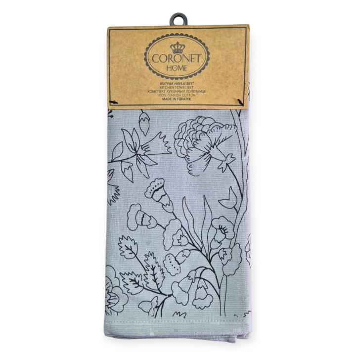 Комплекти рушників CORONET HOME Flowers (Сірий, 40х60 -2шт.)