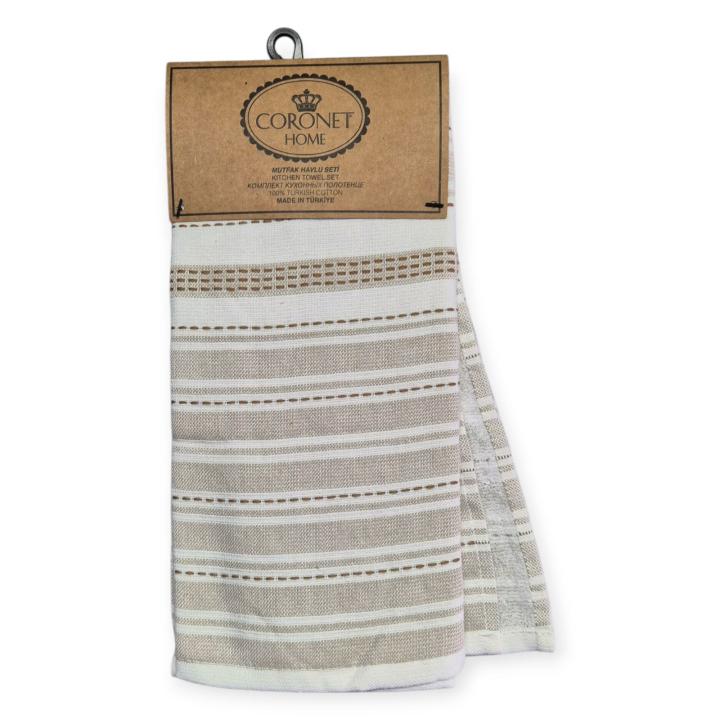 Комплекти рушників для кухні CORONET HOME 2 шт (АР02 Бежевий, 40х60)