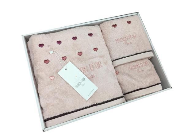 Набір рушників Maison D'or Candy Rosa (Рожевий, 30х50 / 50х90 / 70х140)