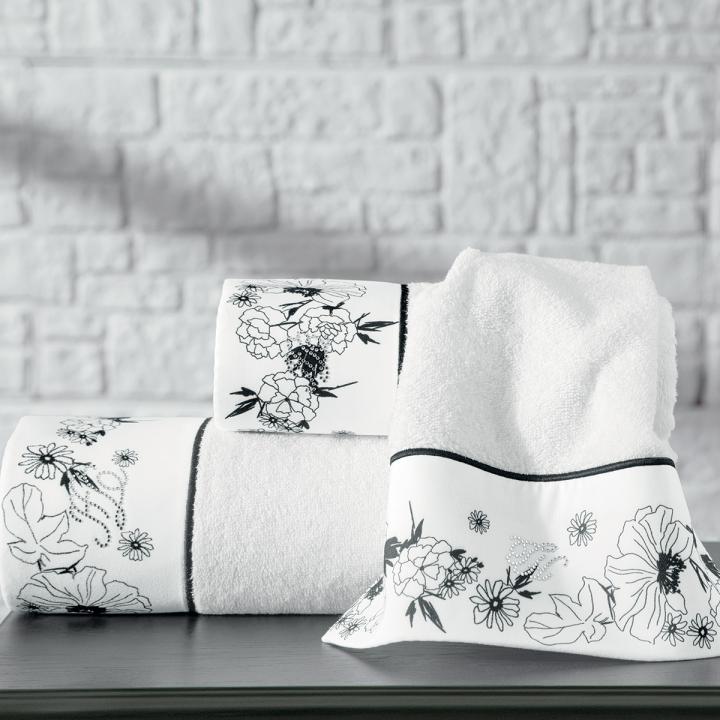 Набір рушників Tivolyo Home (White Flowers, 50х100 / 75х150)