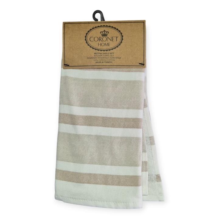Комплекти рушників для кухні CORONET HOME 2 шт (АР01 Бежевий, 40х60)