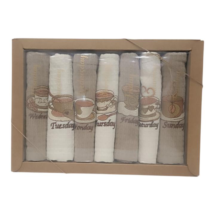 Набір вафельних кухонних рушників Nil (Bertille 7 days, 40х60-7 шт)