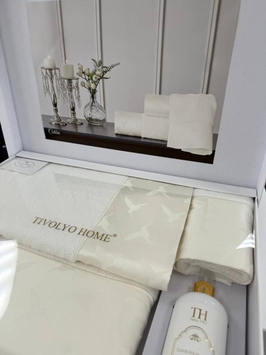 Комплект рушників Tivolyo Home колекція Colibri (Білий, 28х50 / 50х100 / 75х150)