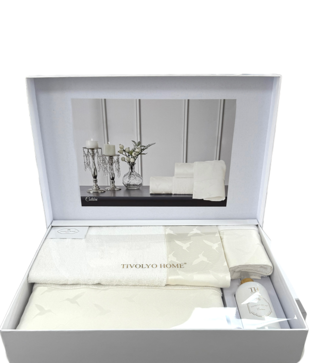 Комплект рушників Tivolyo Home колекція Colibri (Білий, 28х50 / 50х100 / 75х150)