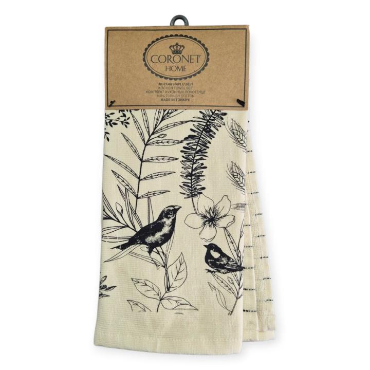 Комплекти рушників CORONET HOME  Birds (Кремовий, 40х60 -2шт.)