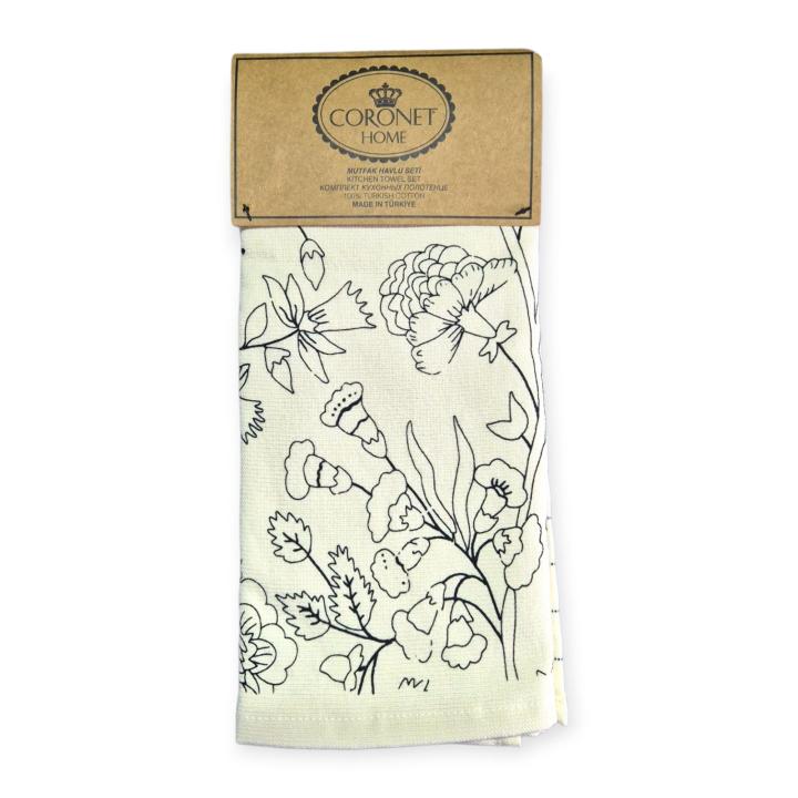 Комплекти рушників CORONET HOME Flowers (Кремовий, 40х60 -2шт.)