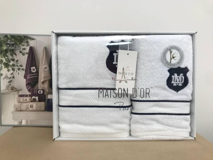 Набір рушників Maison D'or Alain (Білий, 30х50 / 50х100 / 70х140)
