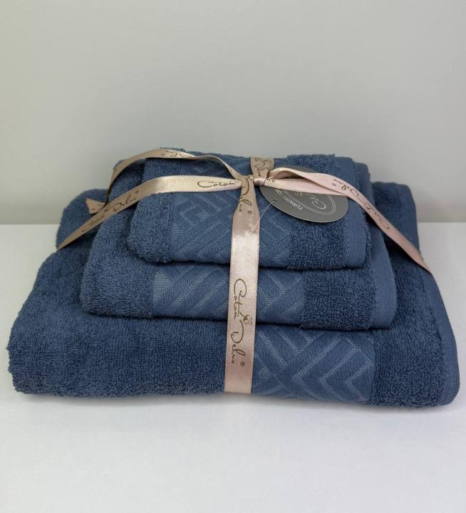 Набір рушників Coton Delux асорті (Синій, 30х50 / 50х90 / 70х140)
