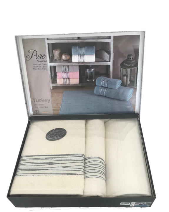 Комплекти рушників Coton Delux Pure (Кремовий, 50х70 / 50х90 / 70х140)