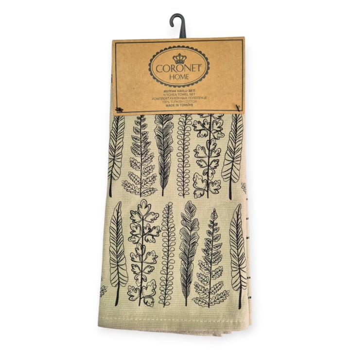 Комплекти рушників CORONET HOME Leaves (Бежевий, 40х60 -2шт.)