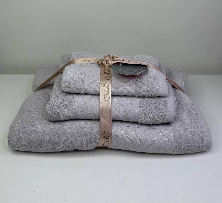 Набір рушників Coton Delux асорті (Бузковий, 30х50 / 50х90 / 70х140)