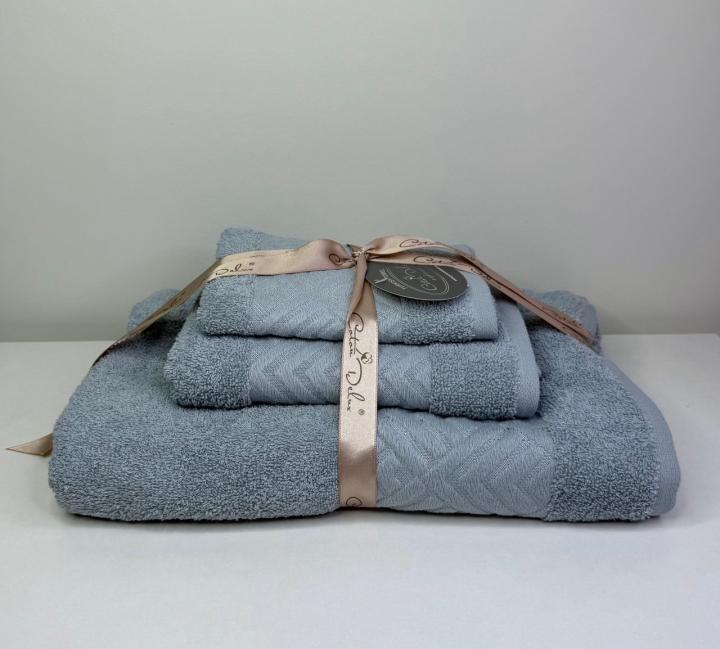 Набір рушників Coton Delux асорті (Сірий, 30х50 / 50х90 / 70х140)