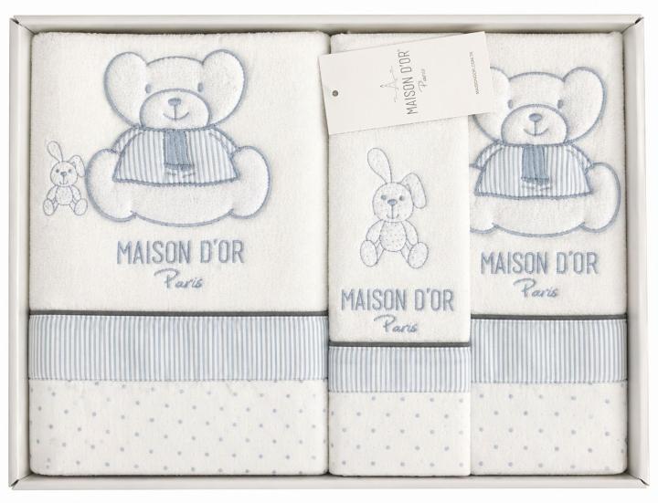 Набір дитячих рушників Maison D'or Bear Love (Голубий, 70х130-1шт50х90-1шт30х50-1шт)