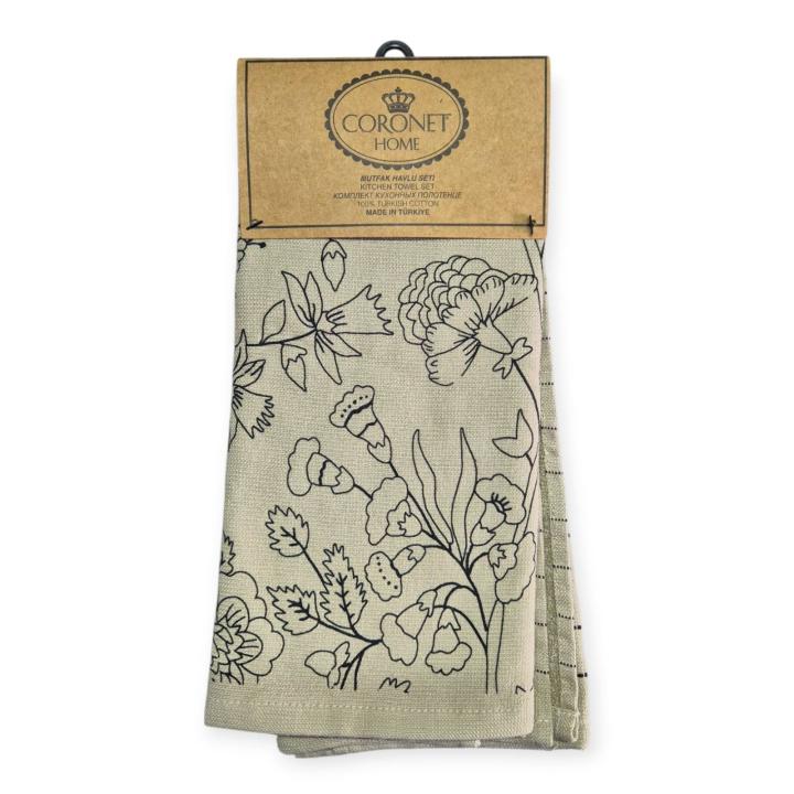 Комплекти рушників CORONET HOME Flowers (Бежевий, 40х60 -2шт.)