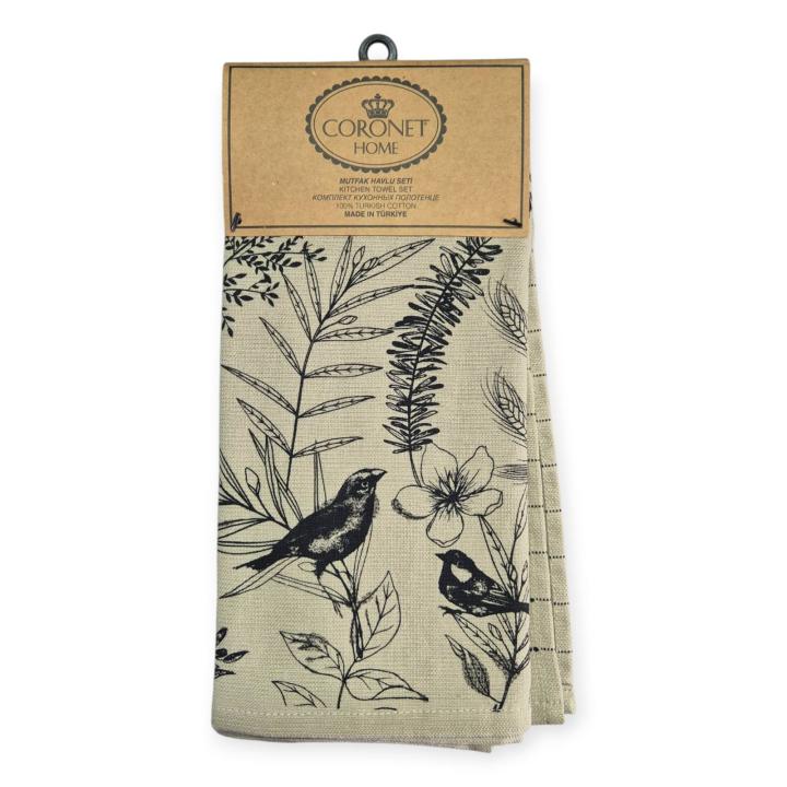 Комплекти рушників CORONET HOME  Birds (Бежевий, 40х60 -2шт.)