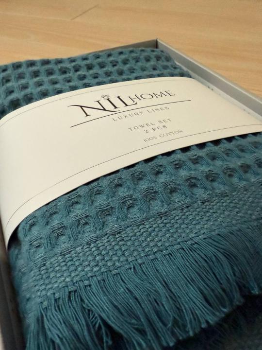 Набір з двох вафельних рушників NIL Home (Зелений, 50х90 / 70х140)