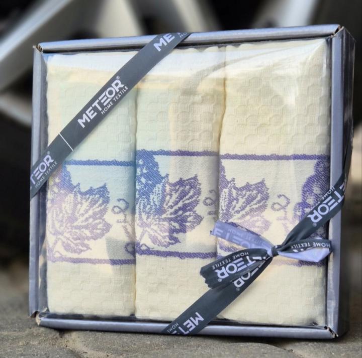 Набір кухонних рушників METEOR для кухні 3 шт (Виноград Фіолетовий, 40х60)